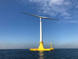 Photo of Barge-type floating offshore wind turbine system demonstrator