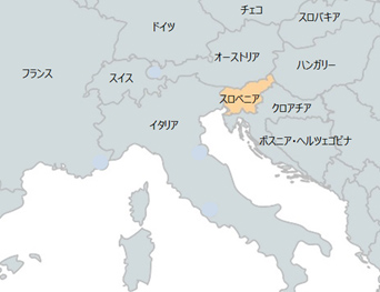 スロベニア周辺国の地図を表した図
