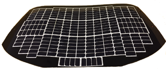 Solar battery panel consisting of several solar battery cells (Rear hatch door portion)