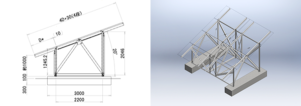 構造設計例の架台（一般仕様）のイメージ図