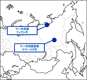 実証事業の実施場所の地図