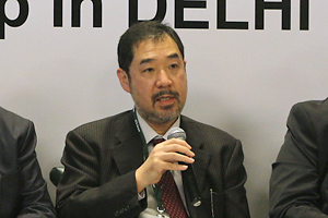A photo of NEDO President Oikawa delivering speech