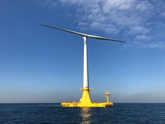 北九州市沖へ設置した次世代浮体式洋上風力発電システム実証機