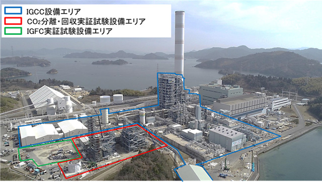 実証試験設備配置図（中国電力（株）大崎発電所構内）を表した図