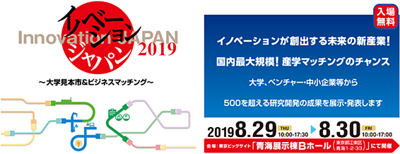 イノベーション・ジャパン2019 ～大学見本市＆ビジネスマッチング～　イメージ図