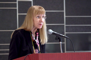 Photo of H.E. Ina Lepel, Ambassador of Germany to Japan, delivering speech