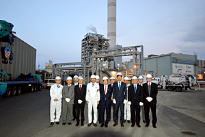 Photo of visitors at site of Osaki CoolGen Project