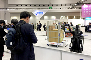 Photo of NEDO booth and exhibition area