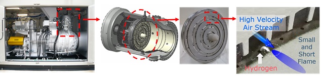 Gas turbine unit and dry low NOx combustor using micro-mix combustion technology