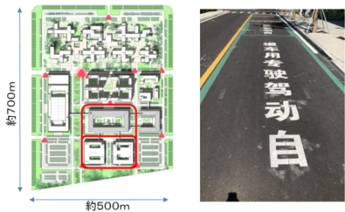 自動運転レーンの様子とコース