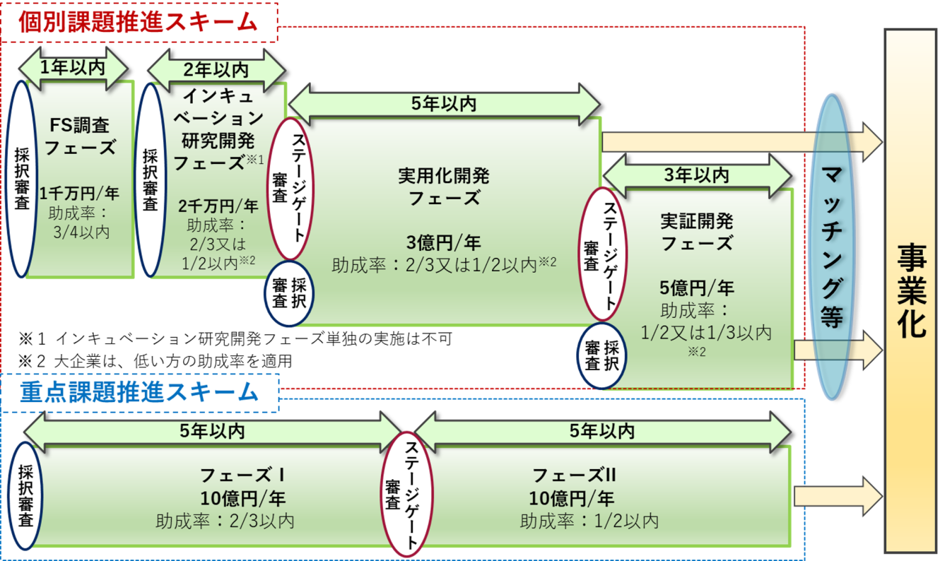 個別課題推進スキームと重点課題推進スキームそれぞれのスキーム概要を説明している画像