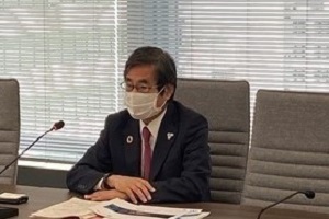 意見交換会でのNEDO石塚理事長挨拶の写真