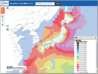 洋上風況マップのイメージ画像