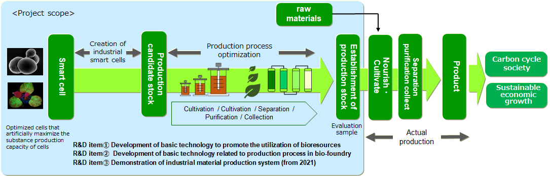  Explanatory image of project scope and research and development content