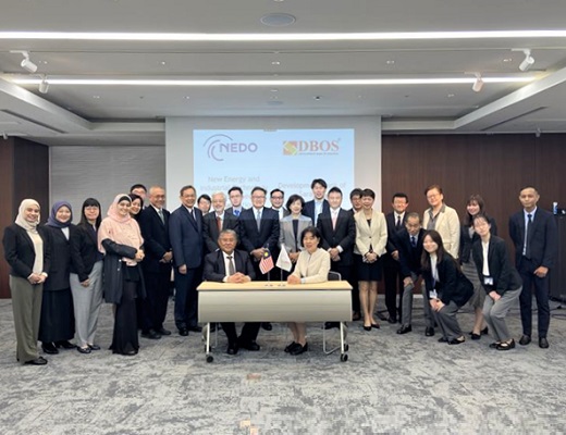 Group photo of meeting participants from NEDO and DBOS 
