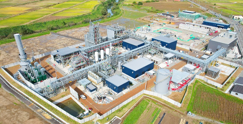 開所した柏崎水素パーク全景の航空写真